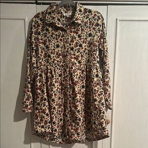 Floral Button-Up Long Sleeve Dress
